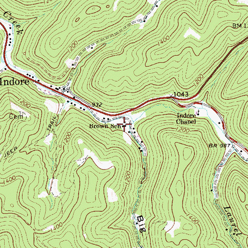 Topographic Map of Brown School (historical), WV