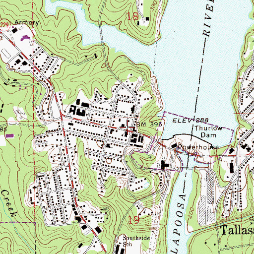 Topographic Map of Tallassee, AL
