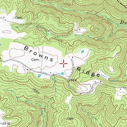 Topographic Map of Browns Ridge, WV
