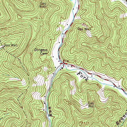Topographic Map of Browns Run, WV