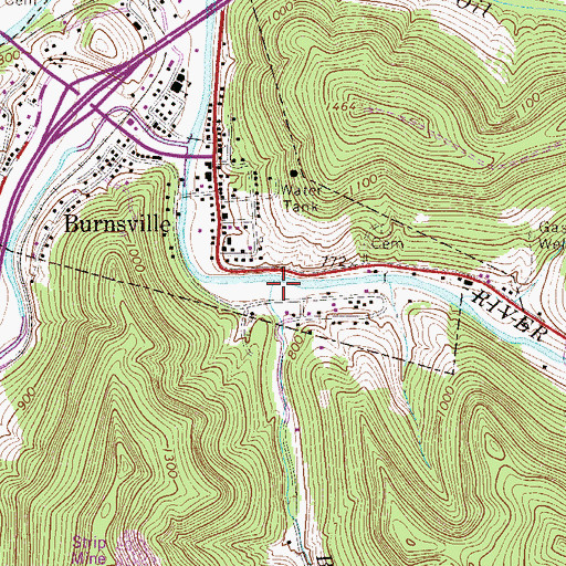 Topographic Map of Browns Run, WV