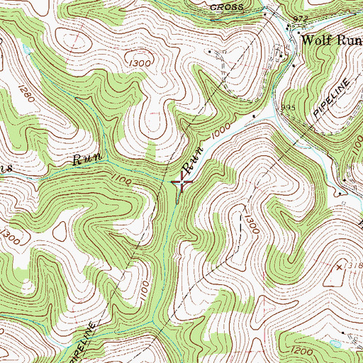 Topographic Map of Browns Run, WV