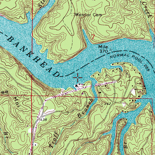 Topographic Map of Tan Troff Branch, AL