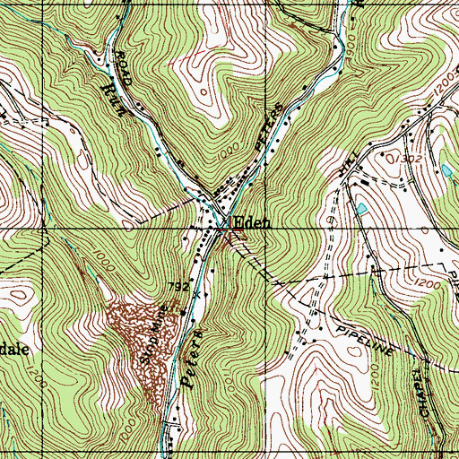 Topographic Map of Browns Run, WV