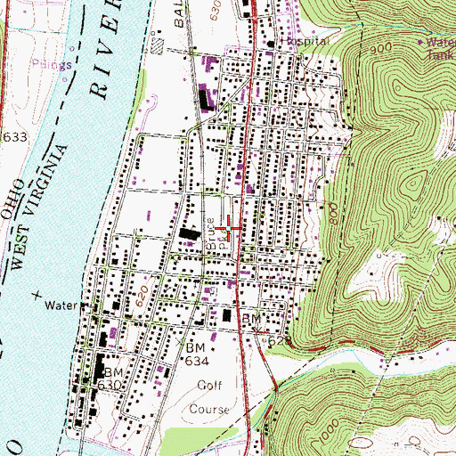 Topographic Map of Bruce Park, WV