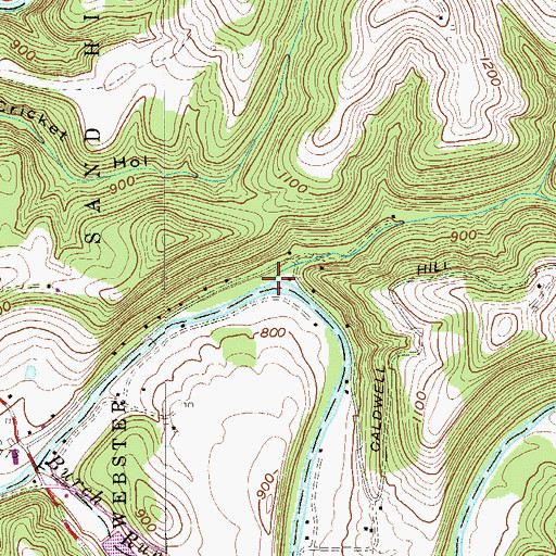 Topographic Map of Bruce Run, WV