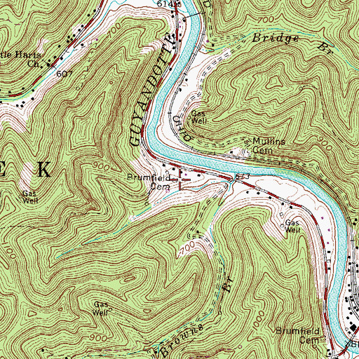Topographic Map of Brumfield Cemetery, WV