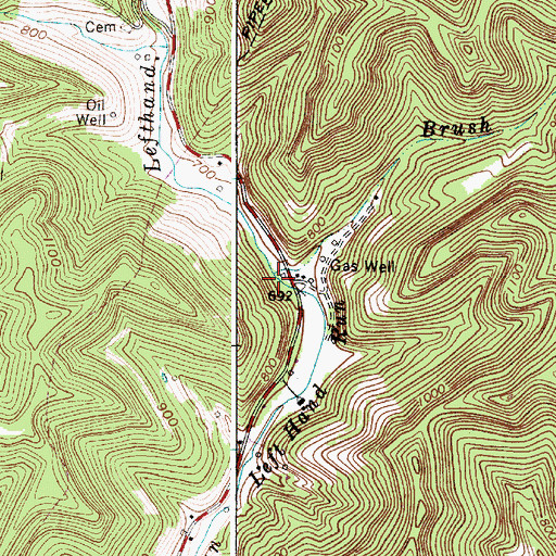 Topographic Map of Brush Run, WV