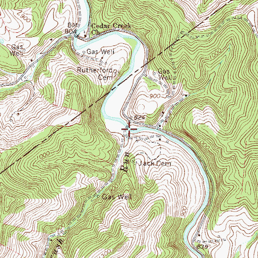 Topographic Map of Brush Run, WV