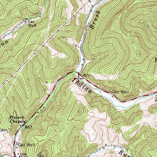 Topographic Map of Brush Run, WV