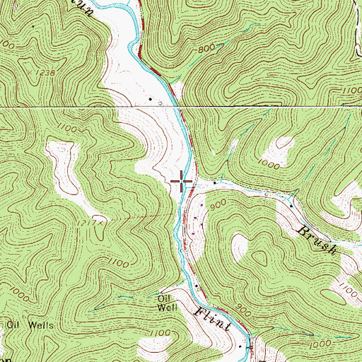 Topographic Map of Brush Run, WV