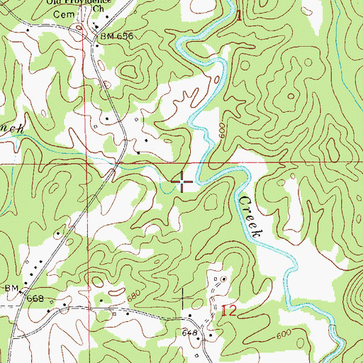 Topographic Map of Tanyard Branch, AL