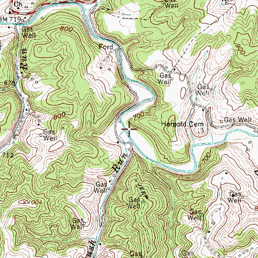 Topographic Map of Brush Run, WV