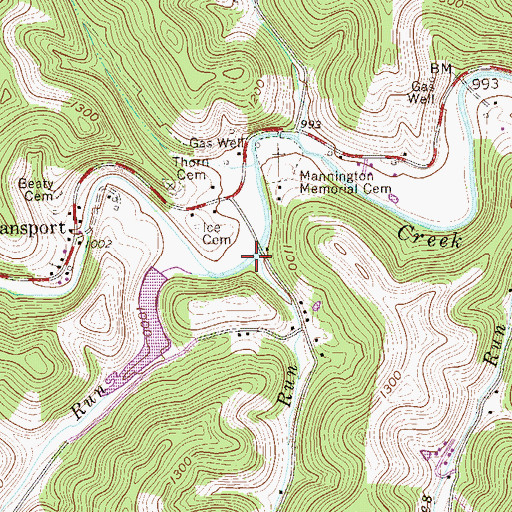 Topographic Map of Brush Run, WV