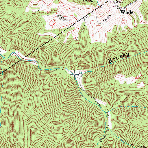 Topographic Map of Brushy Fork, WV