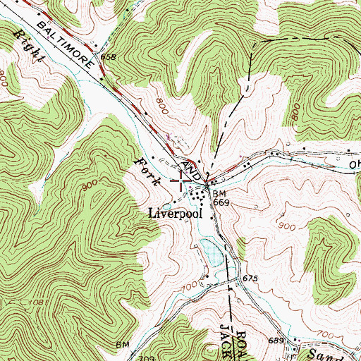 Topographic Map of Brushy Fork, WV