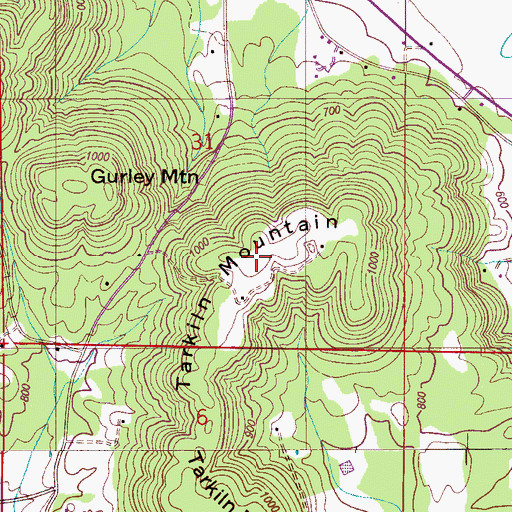 Topographic Map of Tarkiln Mountain, AL