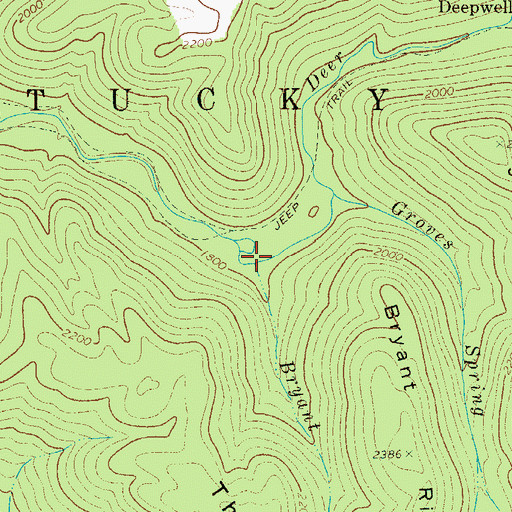 Topographic Map of Bryant Run, WV