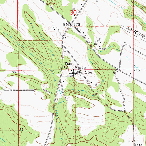 Topographic Map of Tate Junior High School, AL