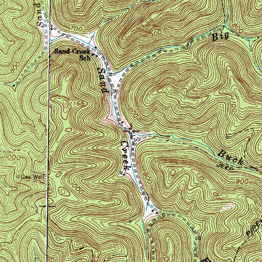 Topographic Map of Buck Fork, WV