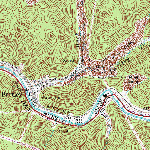 Topographic Map of Buck Fork, WV