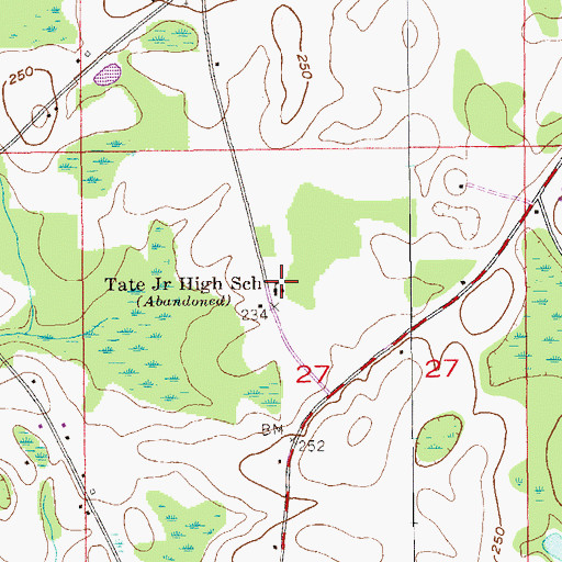 Topographic Map of Tate Junior High School (historical), AL