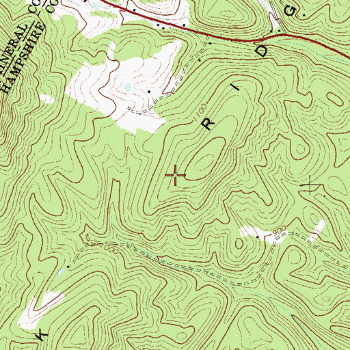 Topographic Map of Buck Ridge, WV
