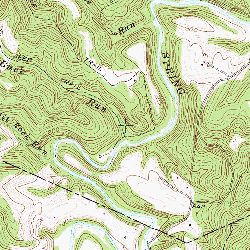 Topographic Map of Buck Run, WV