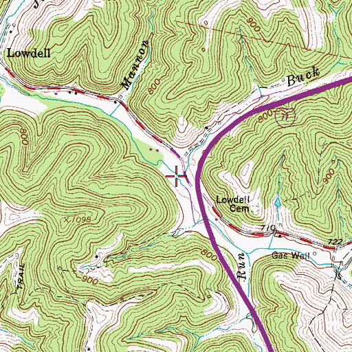 Topographic Map of Buck Run, WV