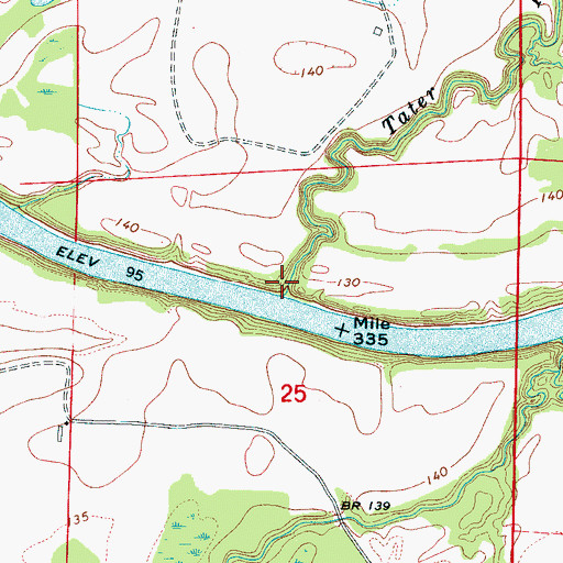 Topographic Map of Tater Hill Creek, AL