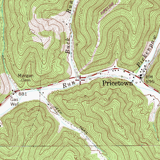 Topographic Map of Buck Run, WV