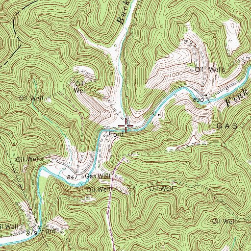 Topographic Map of Buck Run, WV