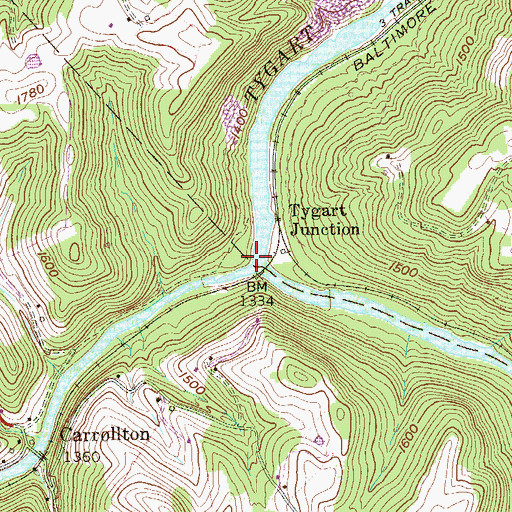 Topographic Map of Buckhannon River, WV