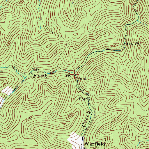 Topographic Map of Buckhorn Fork, WV