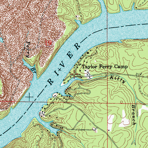 Topographic Map of Taylor Ferry Camp, AL