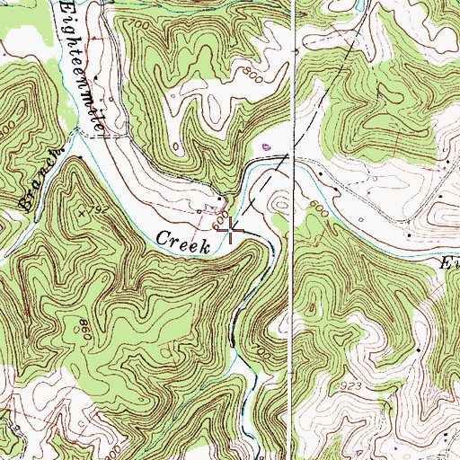 Topographic Map of Buffalo Branch, WV