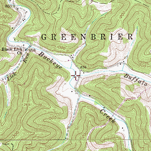 Topographic Map of Buffalo Calf Fork, WV