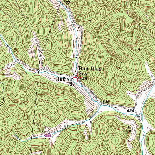 Topographic Map of Buffalo Church, WV