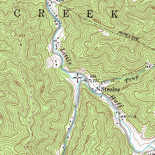 Topographic Map of Buffalo Creek, WV