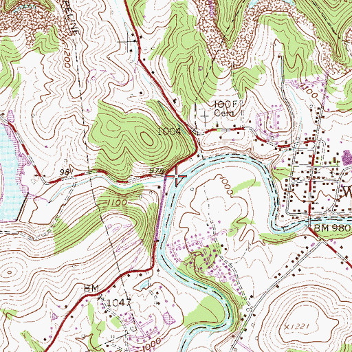 Topographic Map of Buffalo Creek, WV