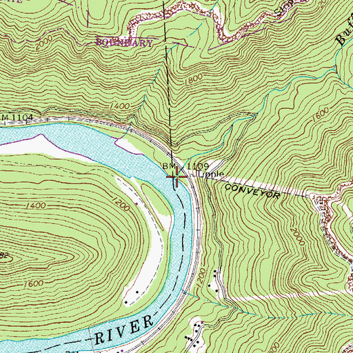 Topographic Map of Buffalo Creek, WV