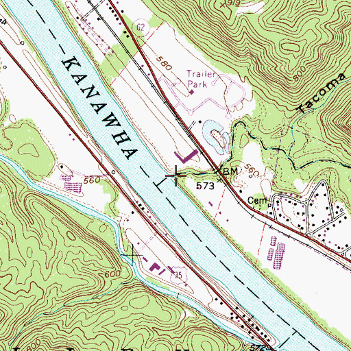 Topographic Map of Buffalo Creek, WV