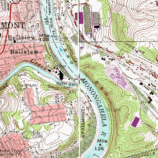 Topographic Map of Buffalo Creek, WV