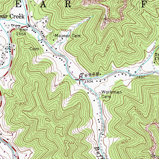 Topographic Map of Buffalo Fork, WV