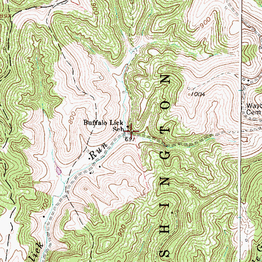 Topographic Map of Buffalo Lick School (historical), WV