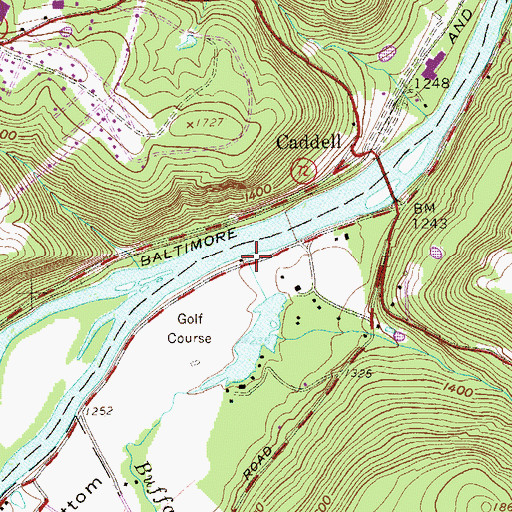 Topographic Map of Buffalo Run, WV