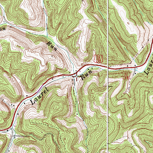 Topographic Map of Buffington Run, WV