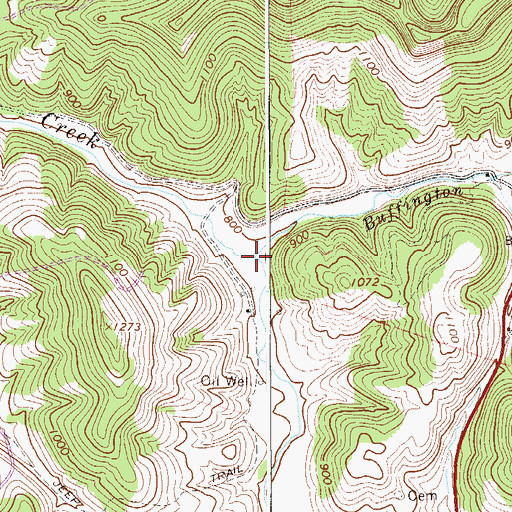Topographic Map of Buffington Run, WV