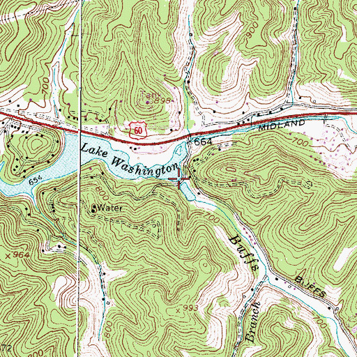 Topographic Map of Buffs Branch, WV