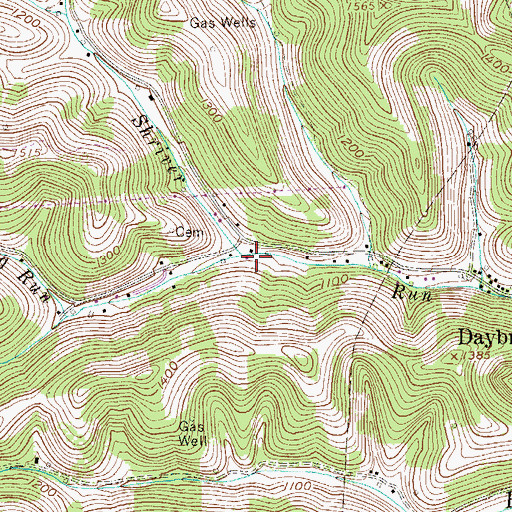 Topographic Map of Building Run, WV